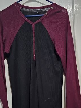 torrid Black Body Wine Raglan Henley